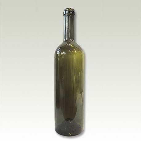 Round green glass bottle with cap 750ml