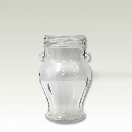 Amphora glass jar 212ml with metal lid