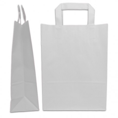 Τσάντα χάρτινη πλακέ λευκή