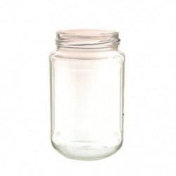 Straight glass jar 370ml with metal lid