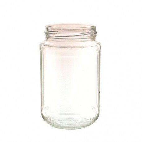 Straight glass jar 370ml with metal lid