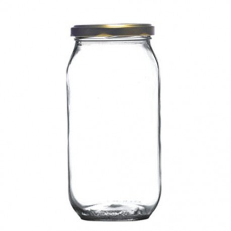 Straight glass jar 1015ml with metal lid