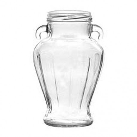 Amphora glass jar 690ml with metal lid