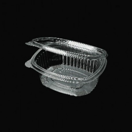 Oval PET container with intergrated lid 250ml 100pcs