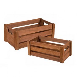 Brown wooden basket for cellars