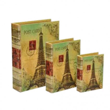 Wooden book with lining "Paris postcard"