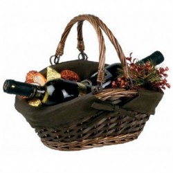 Basket with double handle and lining