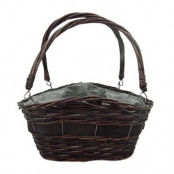 Rectangular basket with double handle