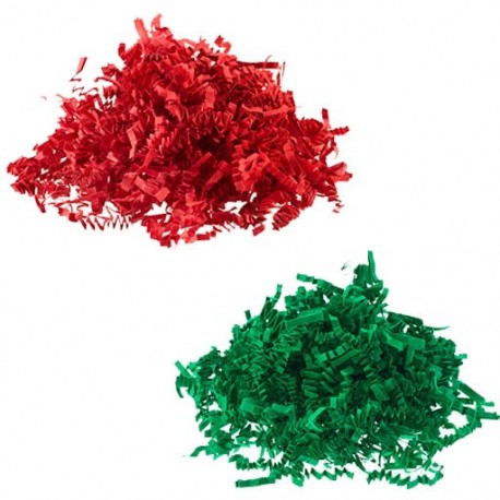Shred paper for packaging two colors
